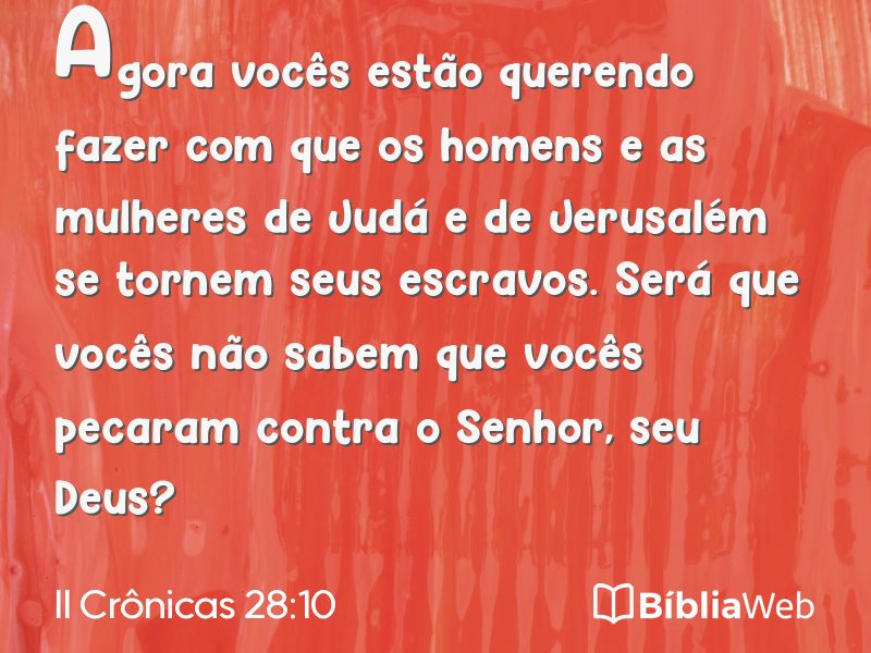 II Crônicas 28:10 em imagem para compartilhar