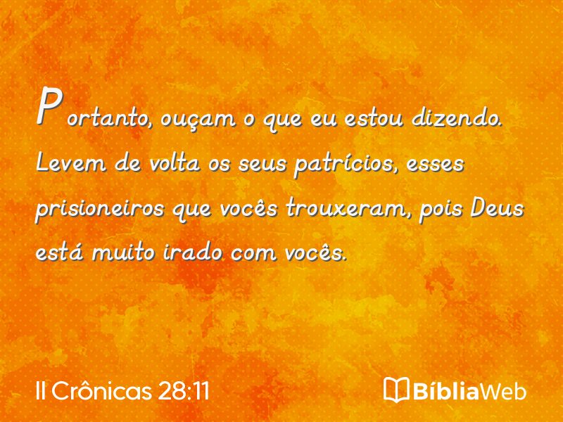 II Crônicas 28:11 em imagem para compartilhar
