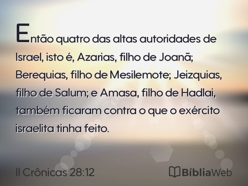 II Crônicas 28:12 em imagem para compartilhar