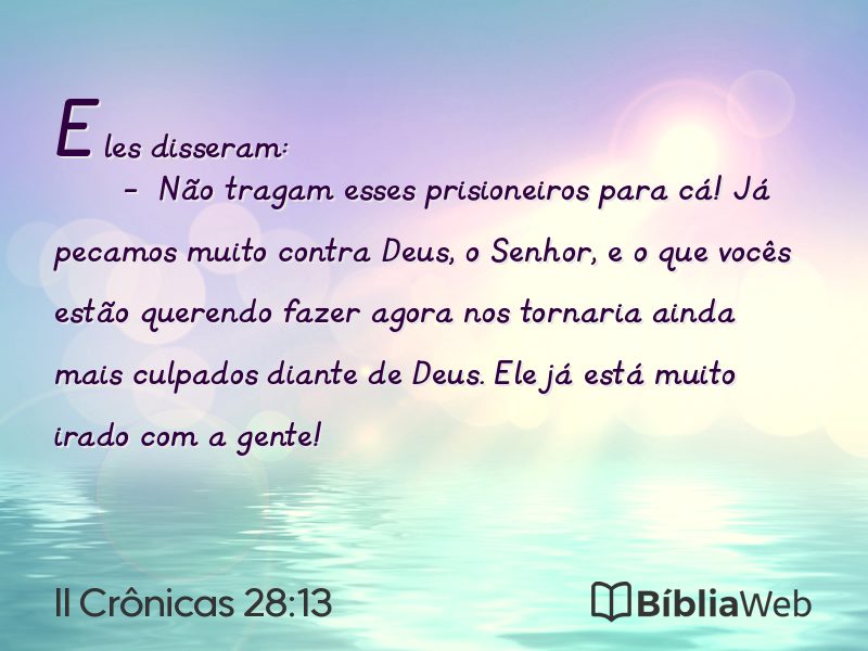II Crônicas 28:13 em imagem para compartilhar