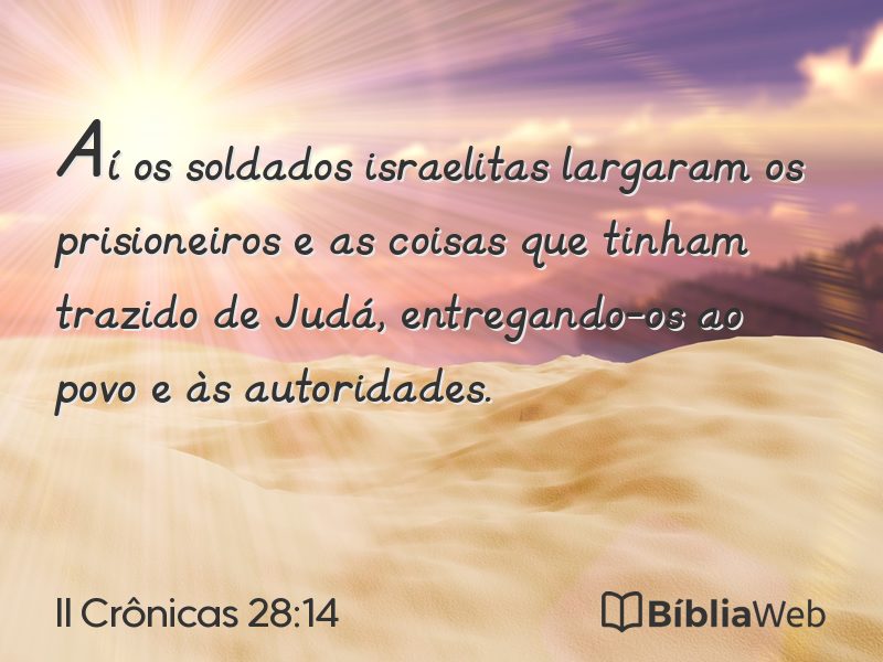 II Crônicas 28:14 em imagem para compartilhar