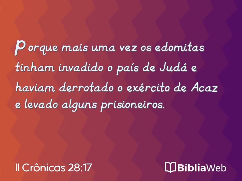 II Crônicas 28:17 em imagem para compartilhar