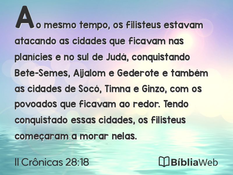 II Crônicas 28:18 em imagem para compartilhar