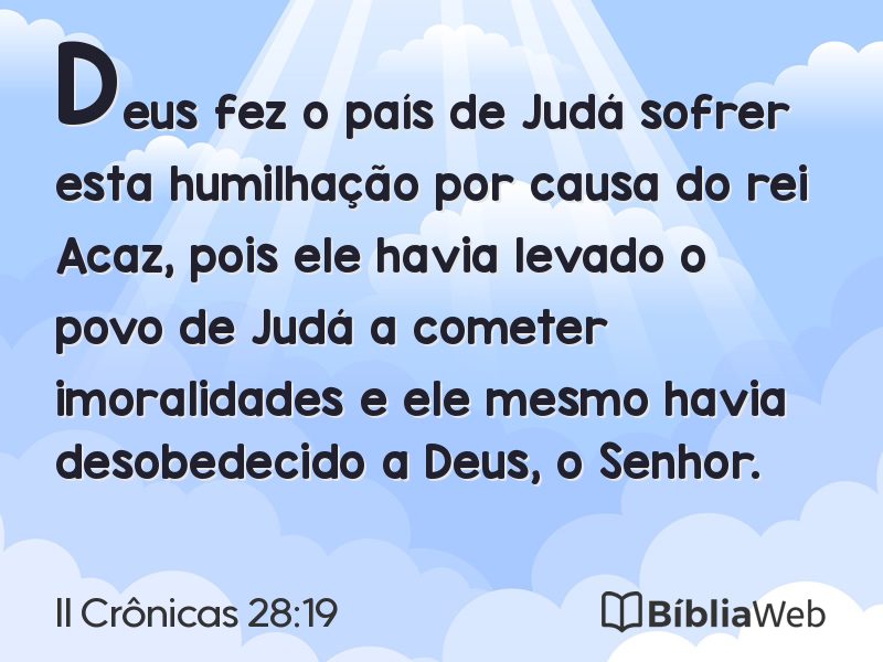 II Crônicas 28:19 em imagem para compartilhar