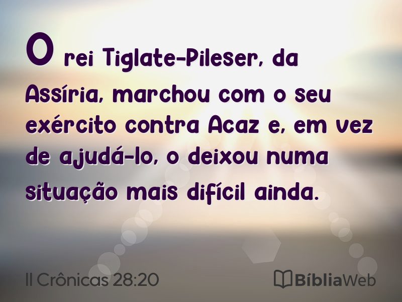 II Crônicas 28:20 em imagem para compartilhar