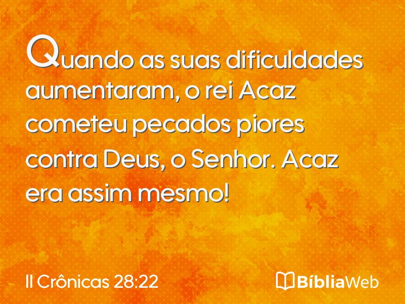 II Crônicas 28:22 em imagem para compartilhar