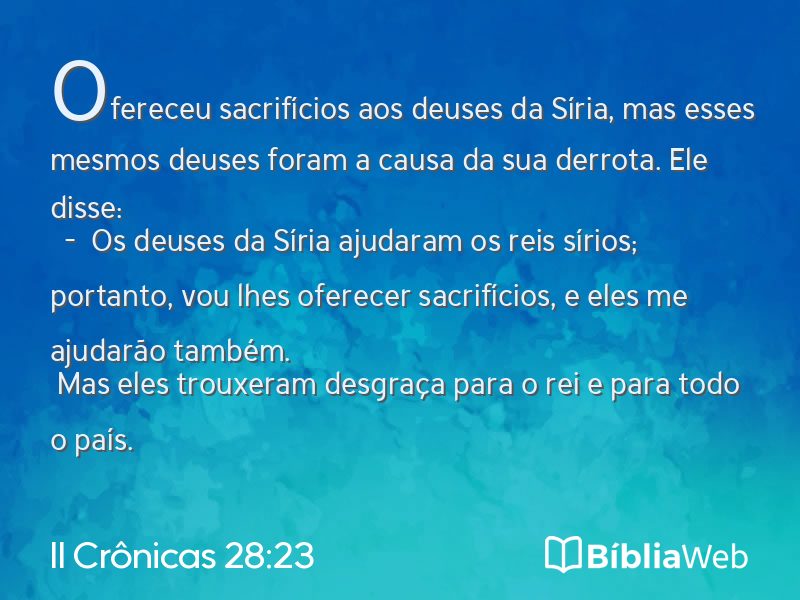 II Crônicas 28:23 em imagem para compartilhar