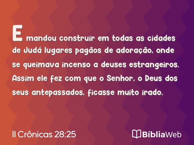 II Crônicas 28:25 em imagem para compartilhar