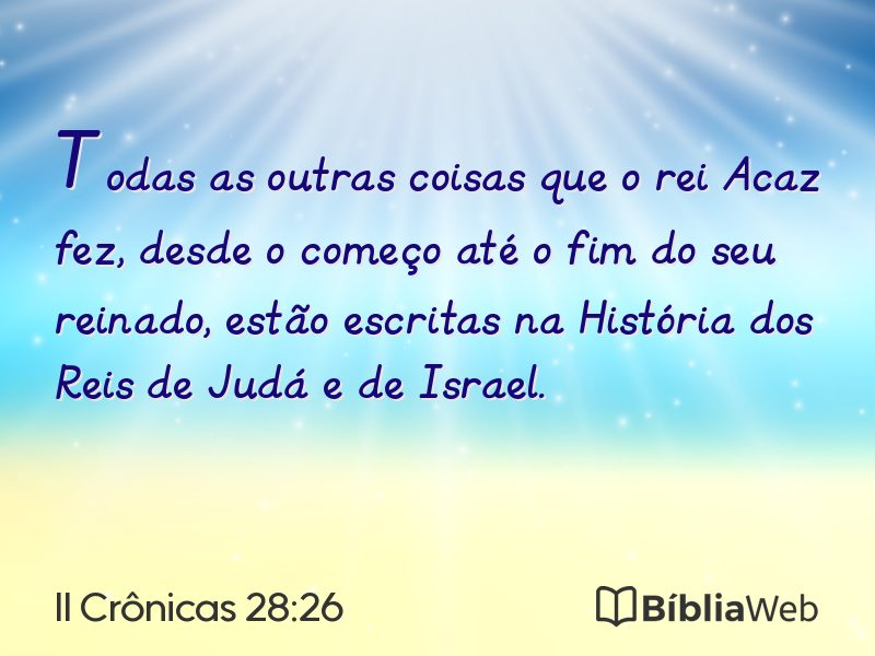 II Crônicas 28:26 em imagem para compartilhar