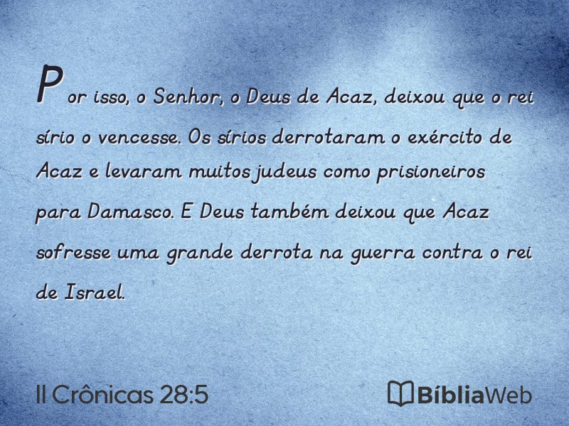II Crônicas 28:5 em imagem para compartilhar