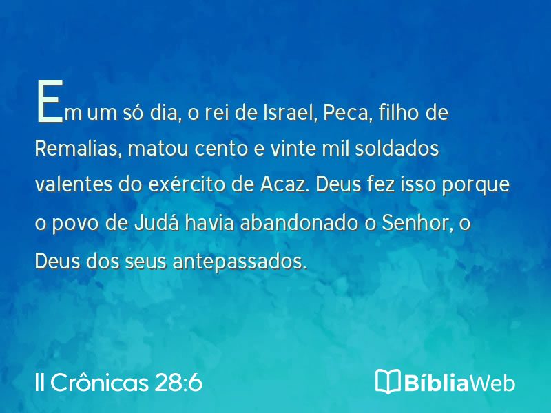 II Crônicas 28:6 em imagem para compartilhar