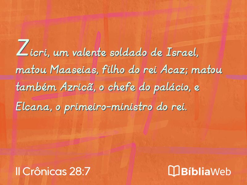 II Crônicas 28:7 em imagem para compartilhar