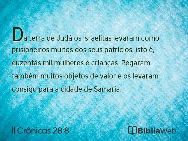II Crônicas 28:8 em imagem para compartilhar