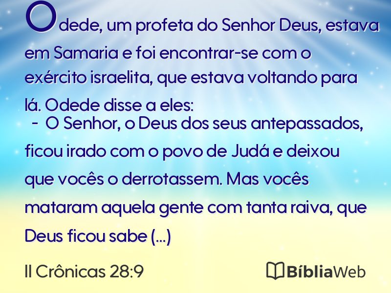 II Crônicas 28:9 em imagem para compartilhar
