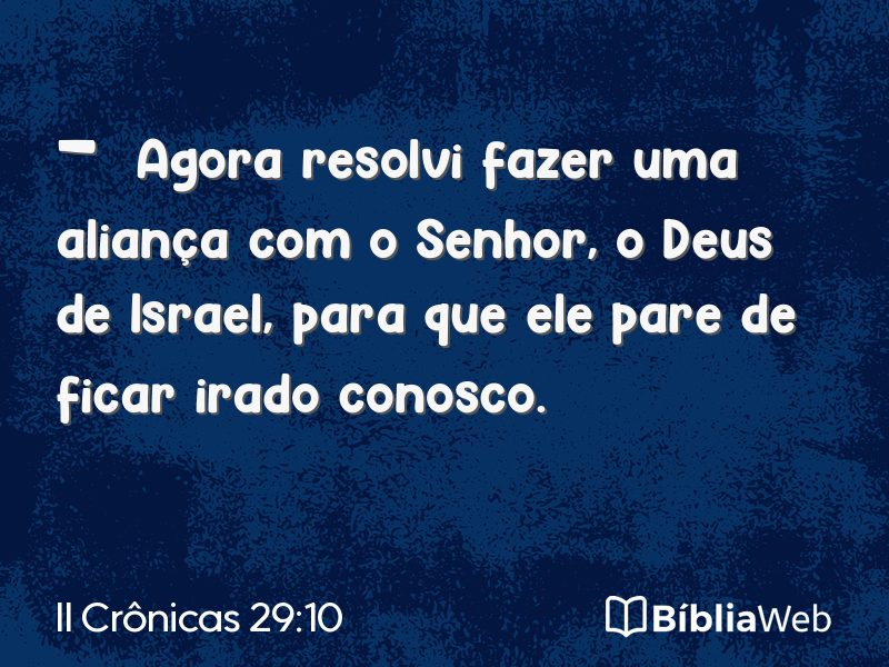 II Crônicas 29:10 em imagem para compartilhar