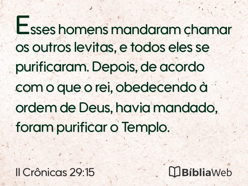 II Crônicas 29:15 em imagem para compartilhar