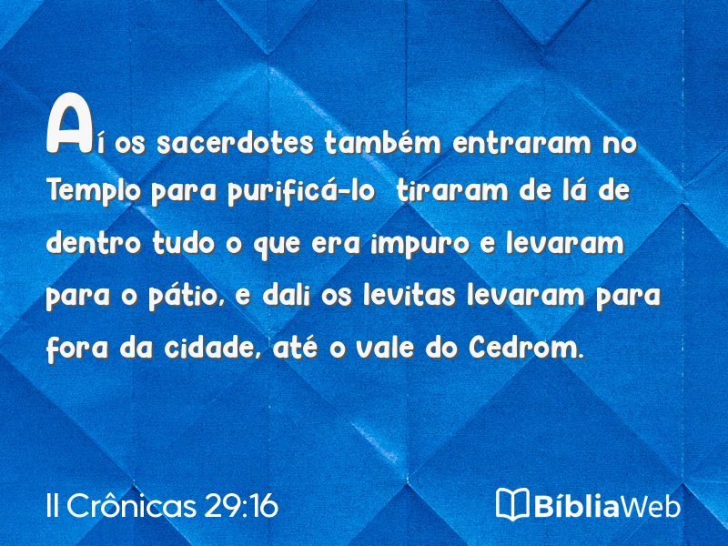 II Crônicas 29:16 em imagem para compartilhar