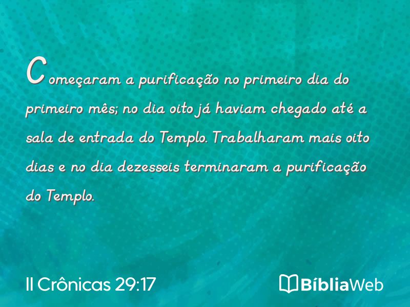 II Crônicas 29:17 em imagem para compartilhar