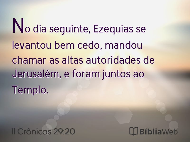 II Crônicas 29:20 em imagem para compartilhar
