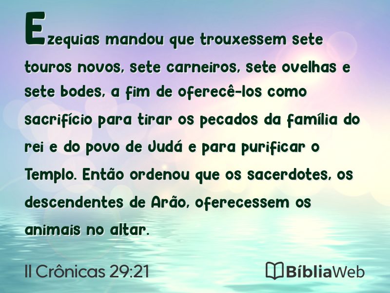 II Crônicas 29:21 em imagem para compartilhar