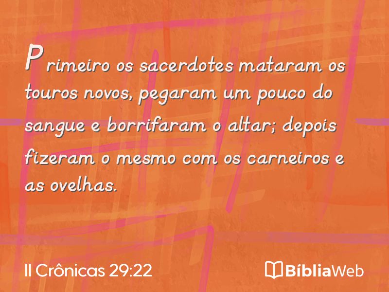 II Crônicas 29:22 em imagem para compartilhar