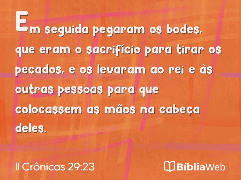 II Crônicas 29:23 em imagem para compartilhar