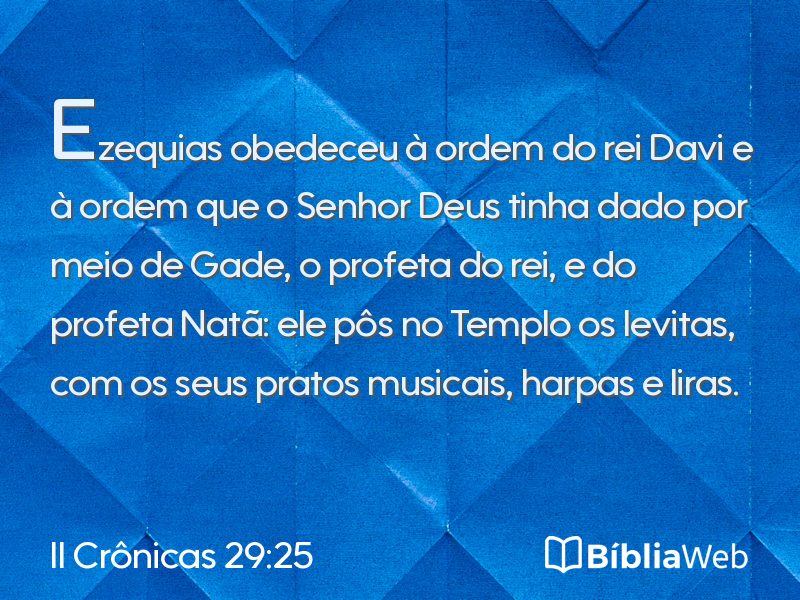 II Crônicas 29:25 em imagem para compartilhar