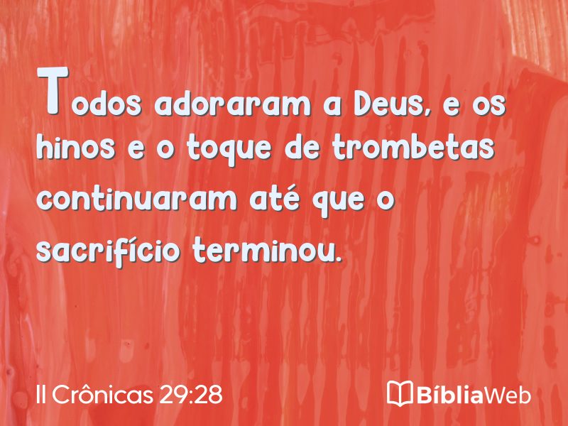 II Crônicas 29:28 em imagem para compartilhar
