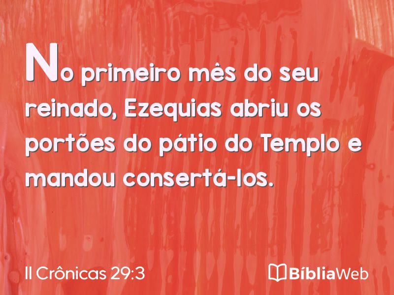 II Crônicas 29:3 em imagem para compartilhar