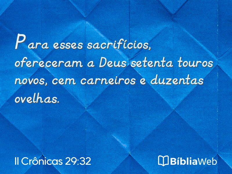 II Crônicas 29:32 em imagem para compartilhar
