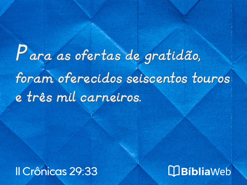 II Crônicas 29:33 em imagem para compartilhar