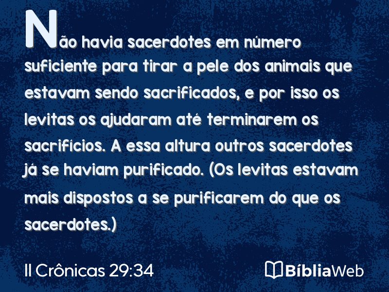 II Crônicas 29:34 em imagem para compartilhar
