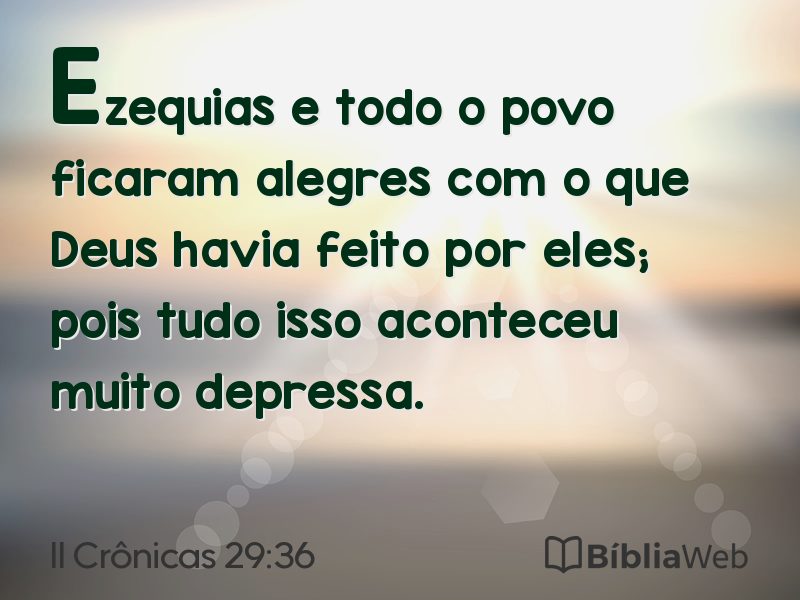 II Crônicas 29:36 em imagem para compartilhar