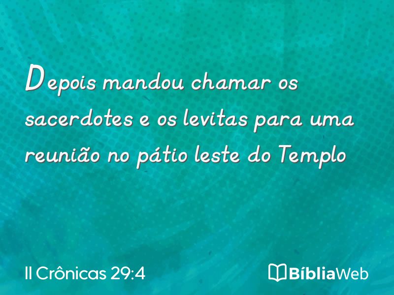 II Crônicas 29:4 em imagem para compartilhar