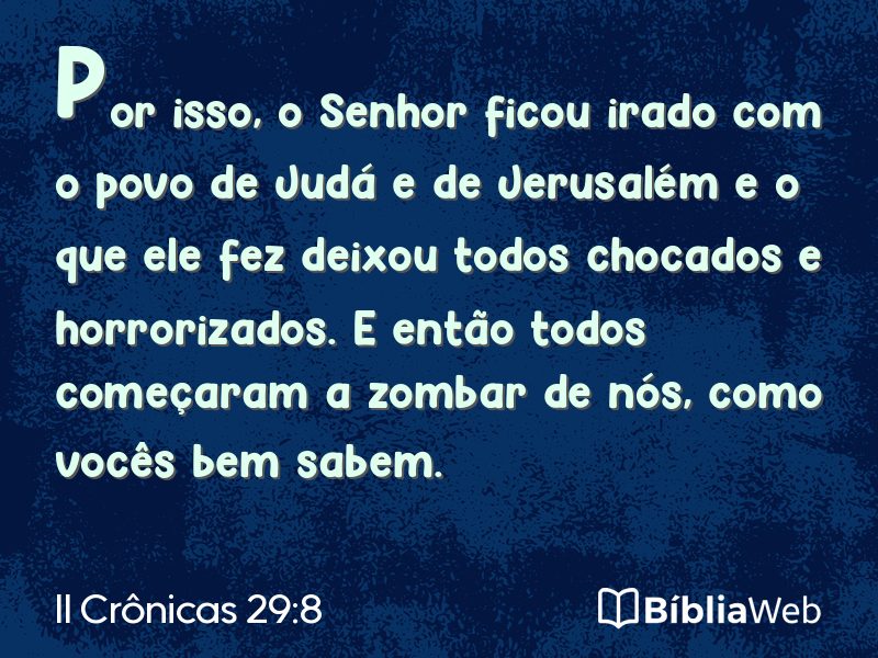 II Crônicas 29:8 em imagem para compartilhar
