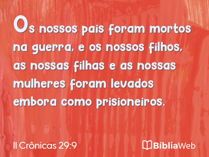 II Crônicas 29:9 em imagem para compartilhar