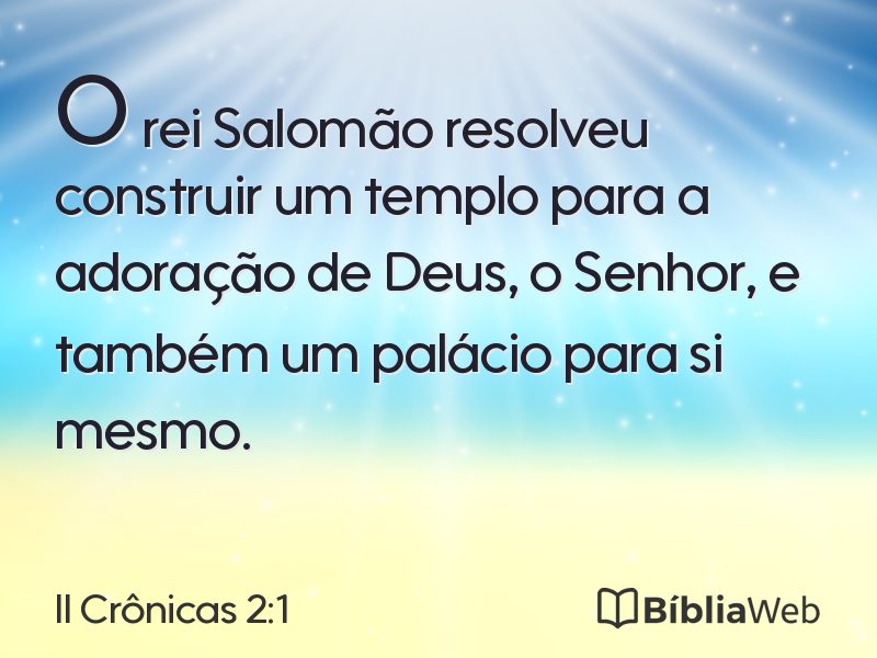 II Crônicas 2:1 em imagem para compartilhar