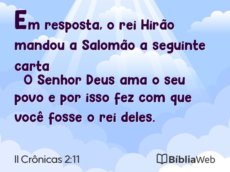 II Crônicas 2:11 em imagem para compartilhar