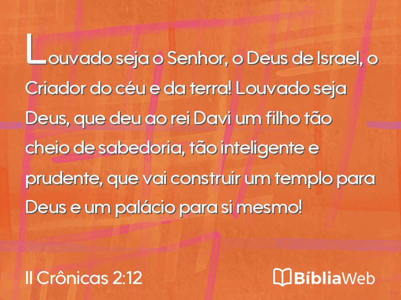 II Crônicas 2:12 em imagem para compartilhar