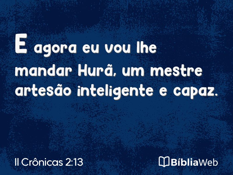 II Crônicas 2:13 em imagem para compartilhar