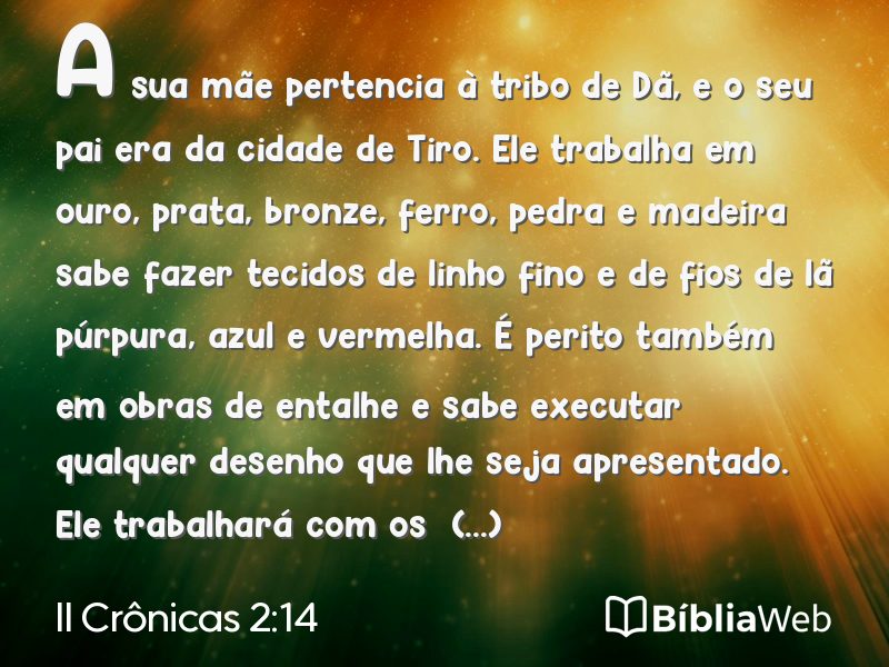 II Crônicas 2:14 em imagem para compartilhar