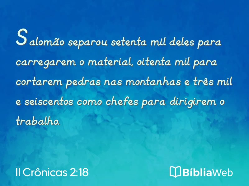 II Crônicas 2:18 em imagem para compartilhar