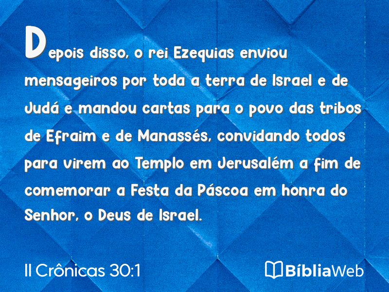 II Crônicas 30:1 em imagem para compartilhar