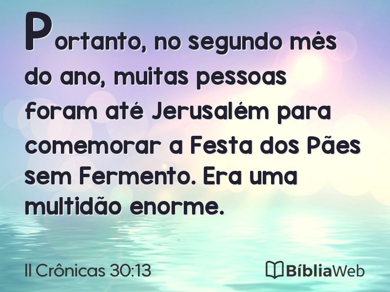 II Crônicas 30:13 em imagem para compartilhar