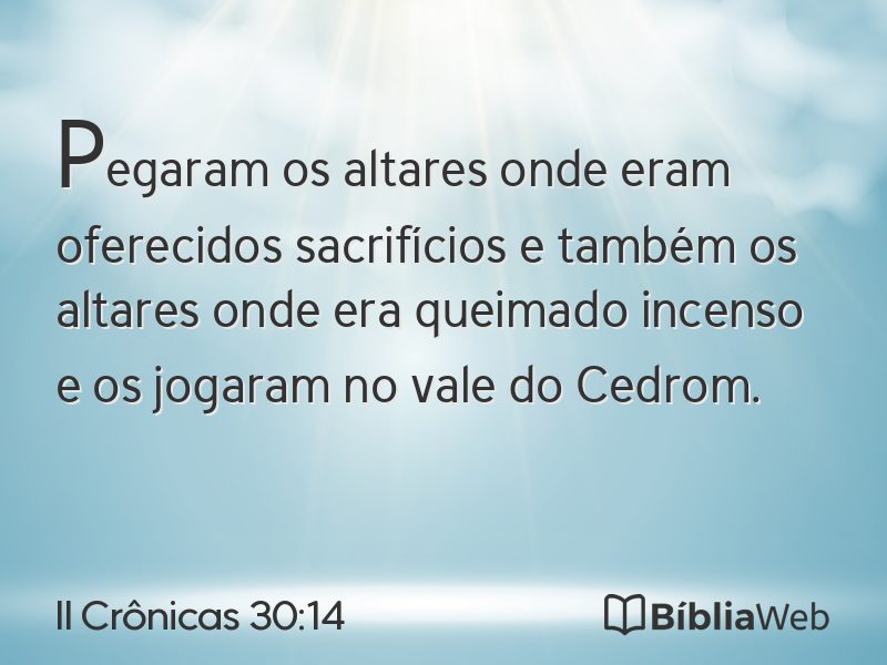 II Crônicas 30:14 em imagem para compartilhar