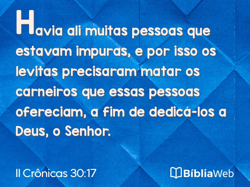II Crônicas 30:17 em imagem para compartilhar