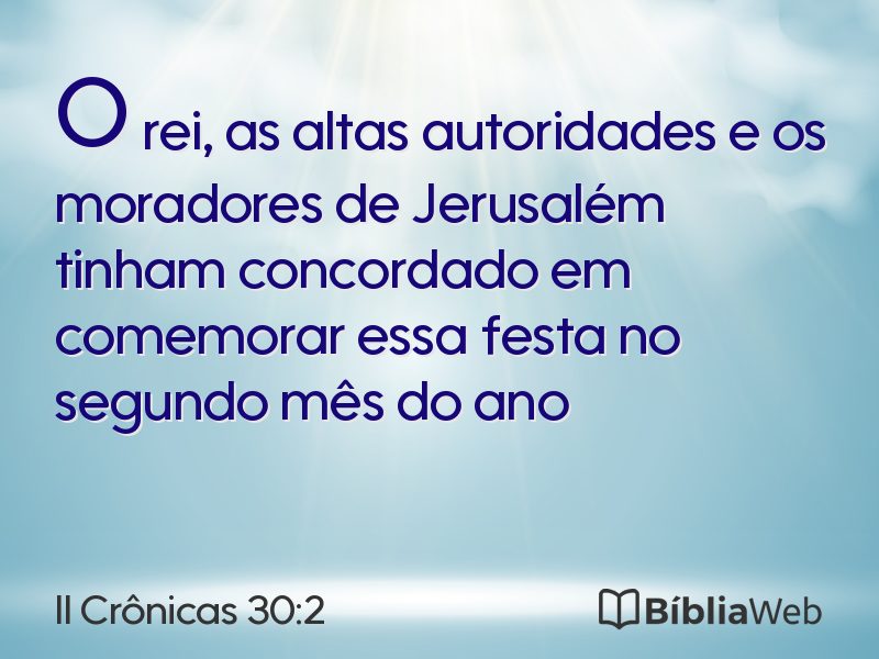 II Crônicas 30:2 em imagem para compartilhar