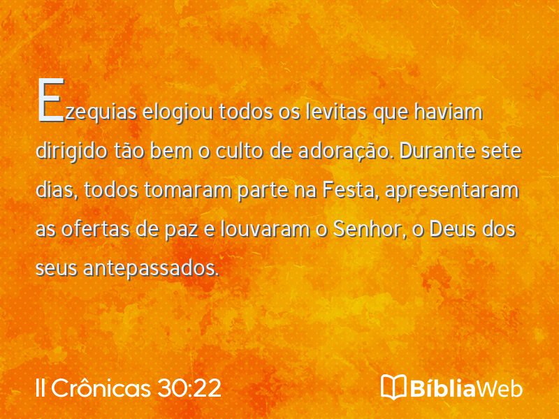 II Crônicas 30:22 em imagem para compartilhar