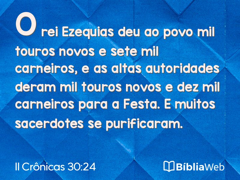 II Crônicas 30:24 em imagem para compartilhar