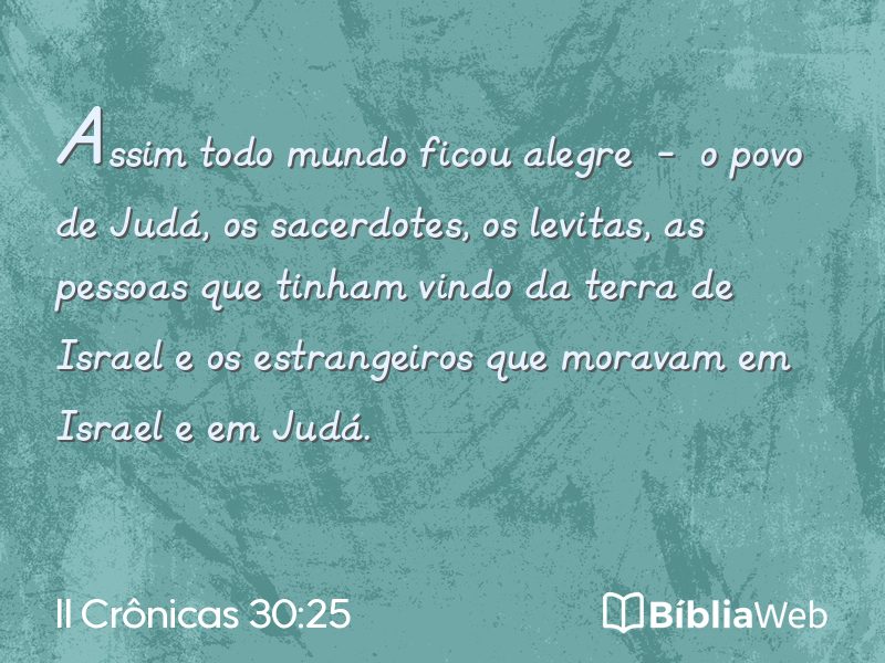 II Crônicas 30:25 em imagem para compartilhar